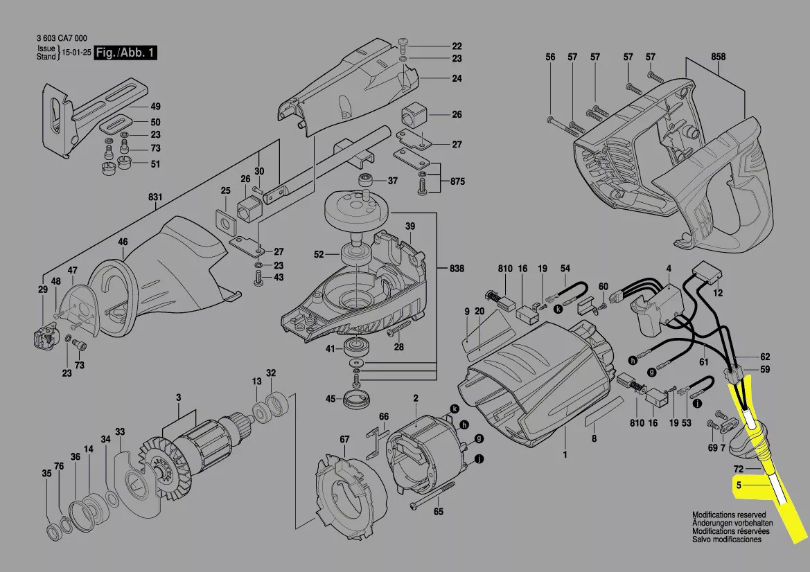 Cable d\'alimentation réf. 1 619 PA3 963 Bosch